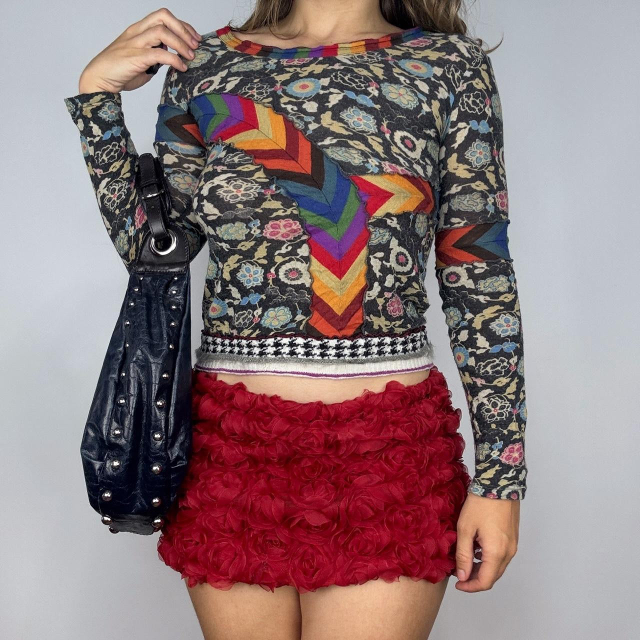 Pianura Studio Mixed Print Italian Patchwork Knit (S/M)