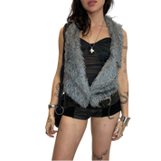 Vintage Cop Copine Fur Vest Top (S/M)