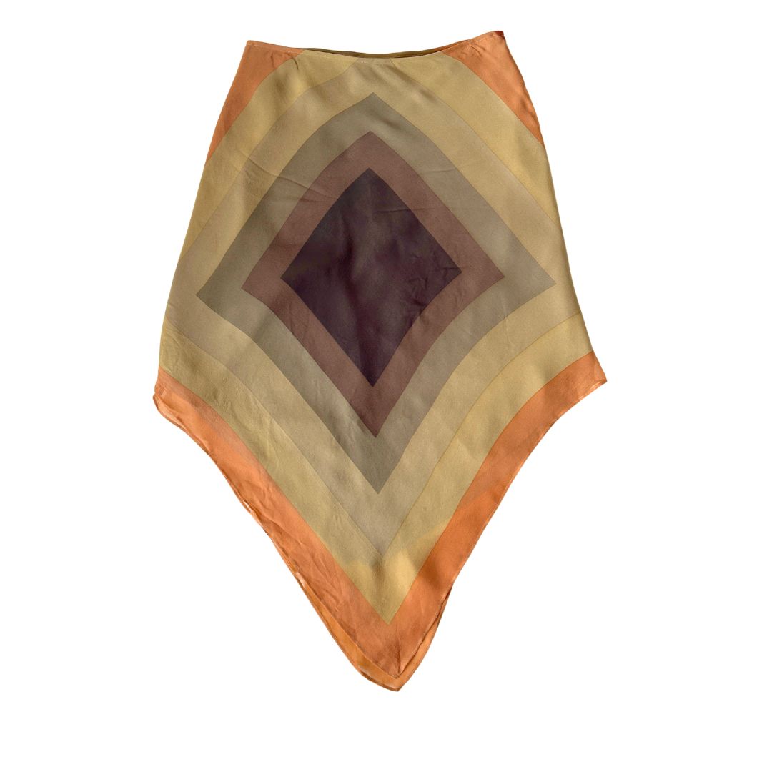 BCBG Geometric Silk Skirt + Top Set (XS/S)