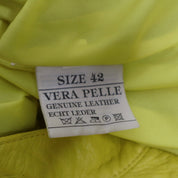 Y2K Sexy Yellow Leather Moto Jacket (XS)