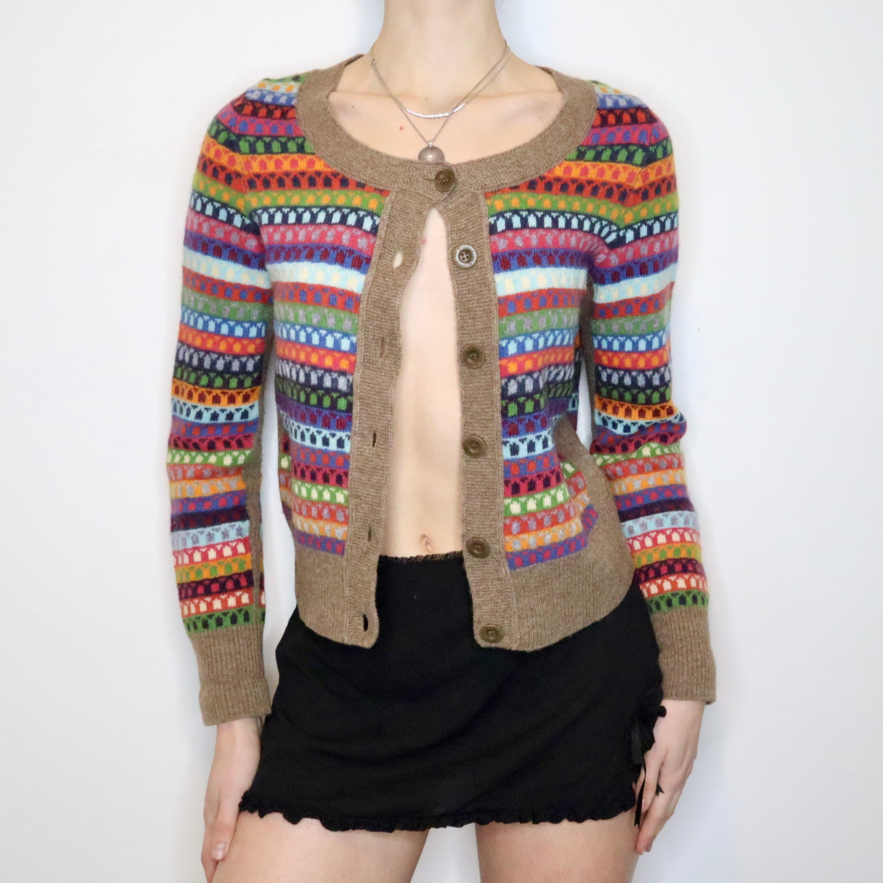 CHLOÉ Fair Isle Multicolor Cardigan (S/M)
