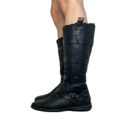 Vintage Leather Strap Buckle Calf Boots (UK 7 EU 40 US 9)