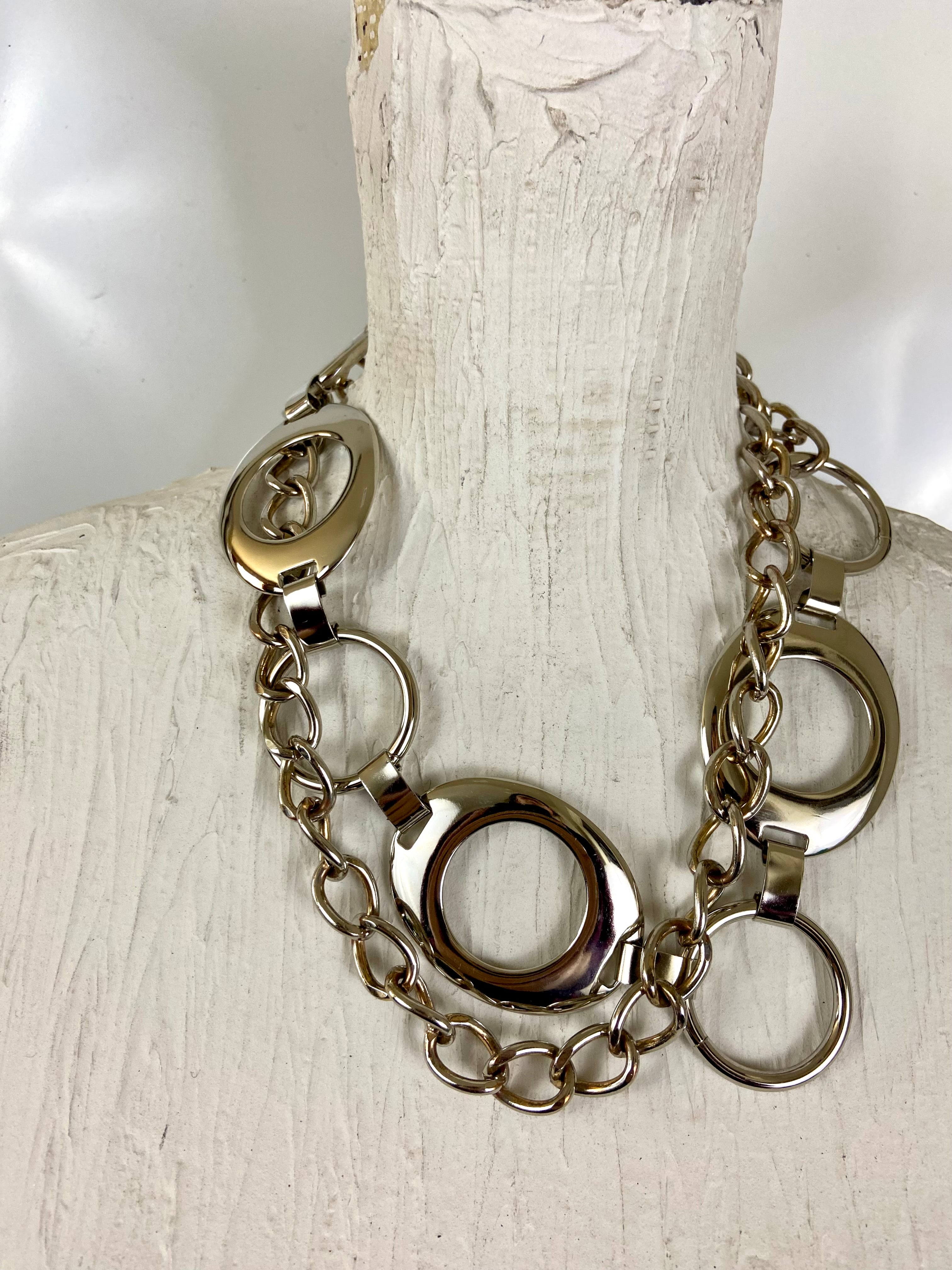 Silver shapes waist belt