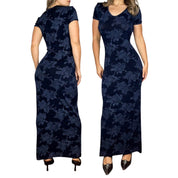 90s Slinky Floral Maxi Dress (L)