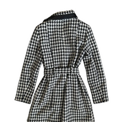 Calvin Klein Houndstooth Trench Coat With Leather Trim (M)