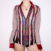 Y2K Funky Abstract Designer Blouse (M)