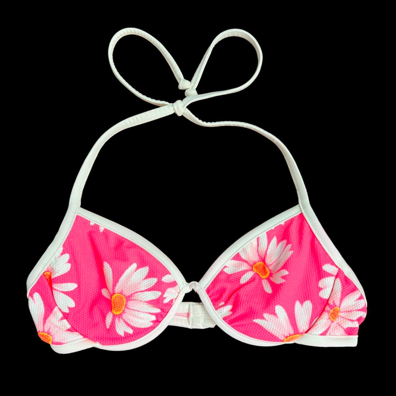 90s Peach Pink Daisy Bikini (S)