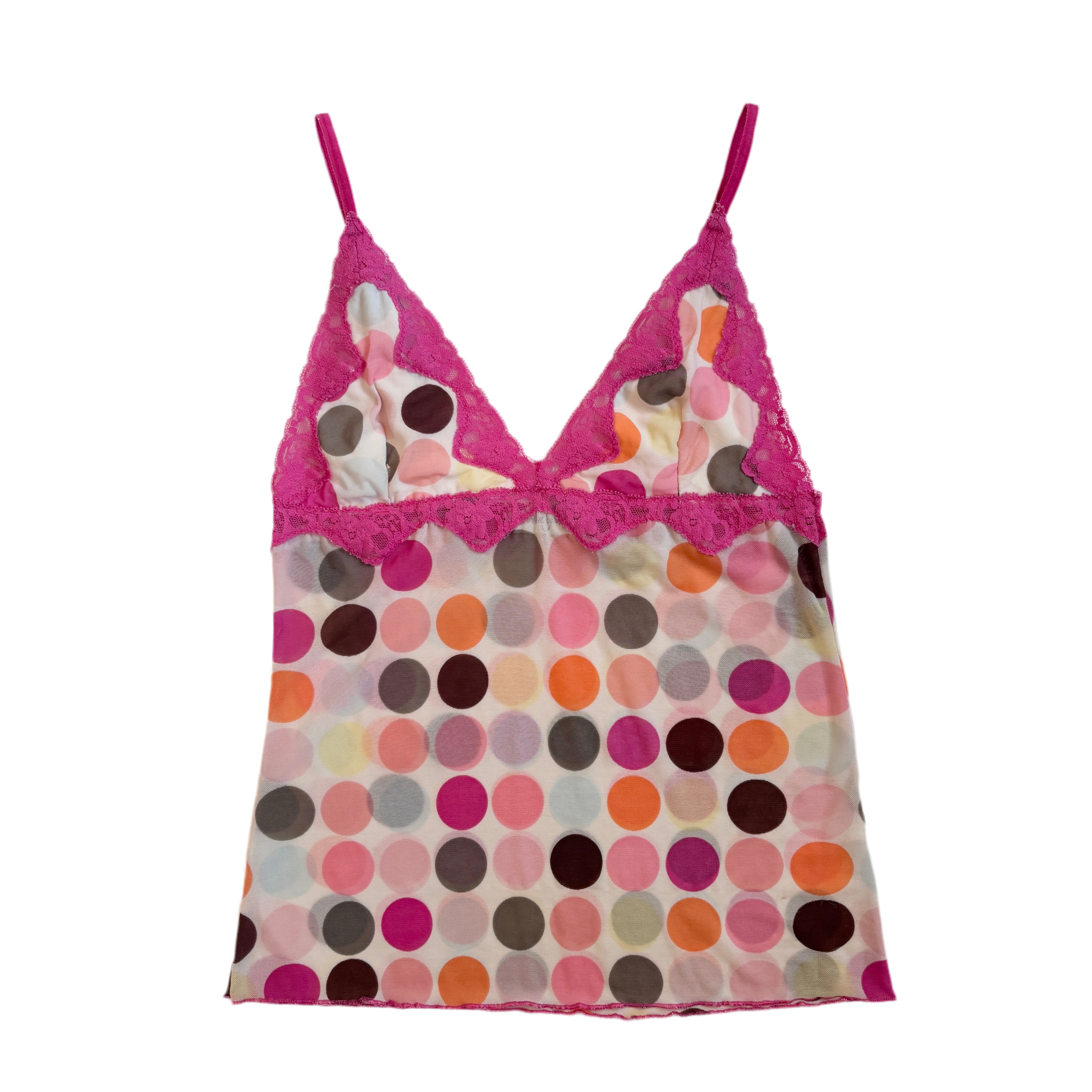 Y2K Polka Dot Mesh Cami (XS)