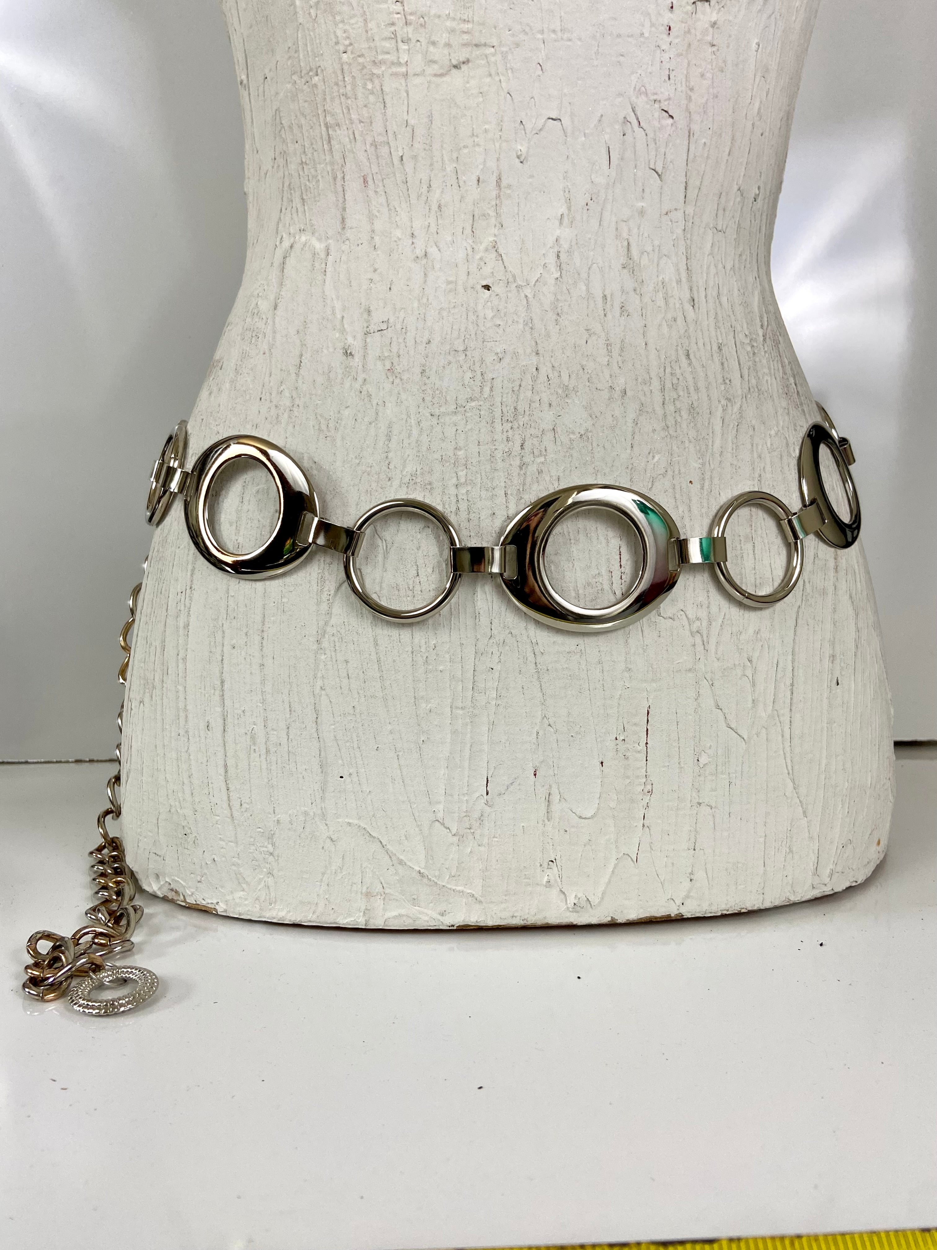 Silver shapes waist belt
