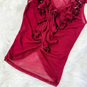 Bebe 90's Mesh Ruffle Cami (XS)