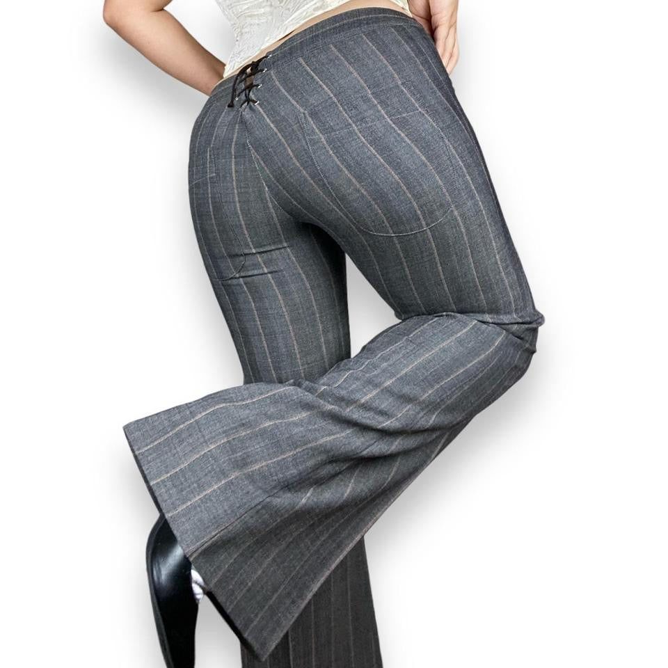 2000s Pinstripe Corset Flare Pants (S)