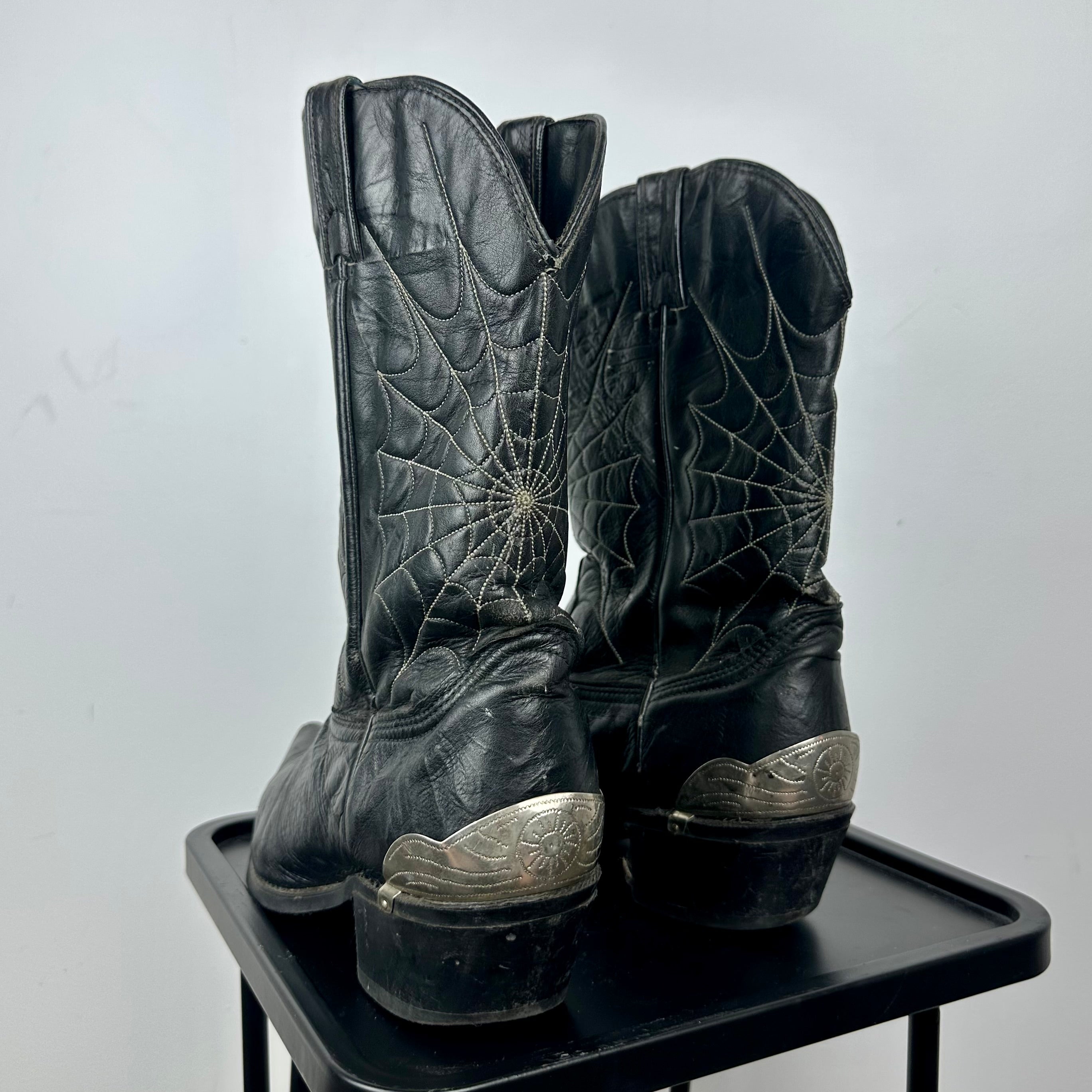 Spiderweb Leather Cowboy Boots (9.5)