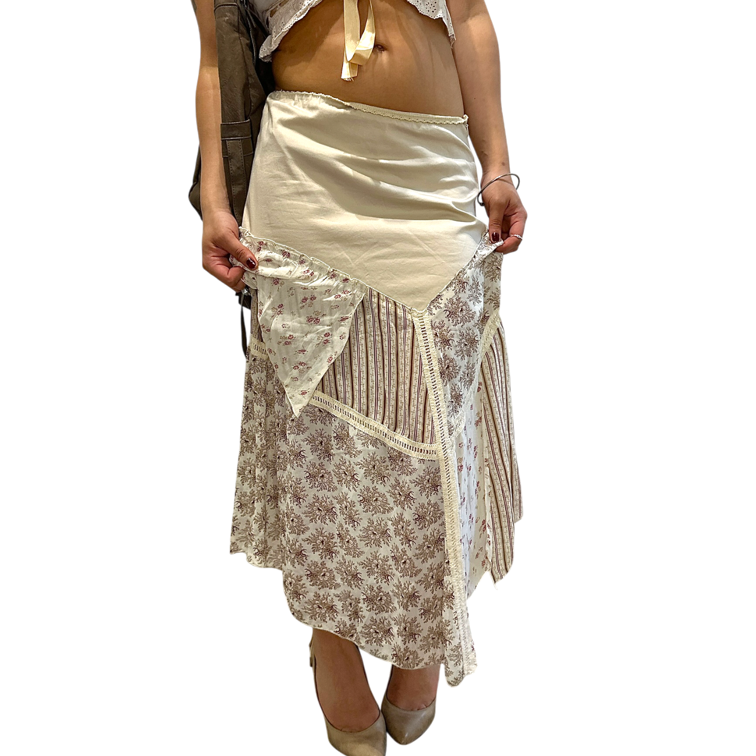Vintage European Milkmaid Coquette Sheer Maxi Skirt (S)