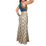 BCBG Plaid Mermaid Maxi Skirt (S)