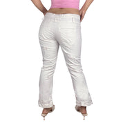 Roberto Cavalli White Distressed Denim Flares (M)