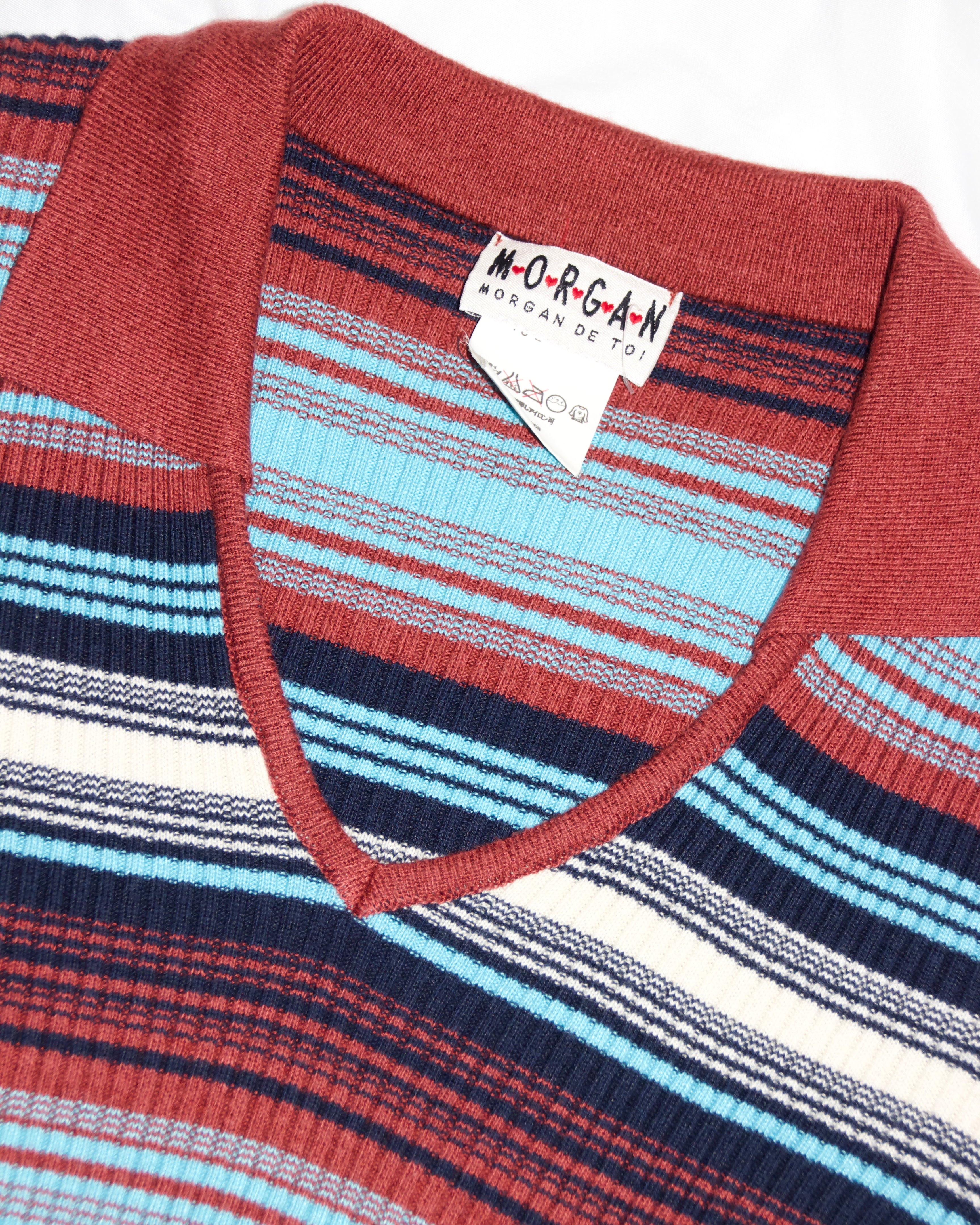 Y2K Morgan de Toi Ribbed Knit Top (S)