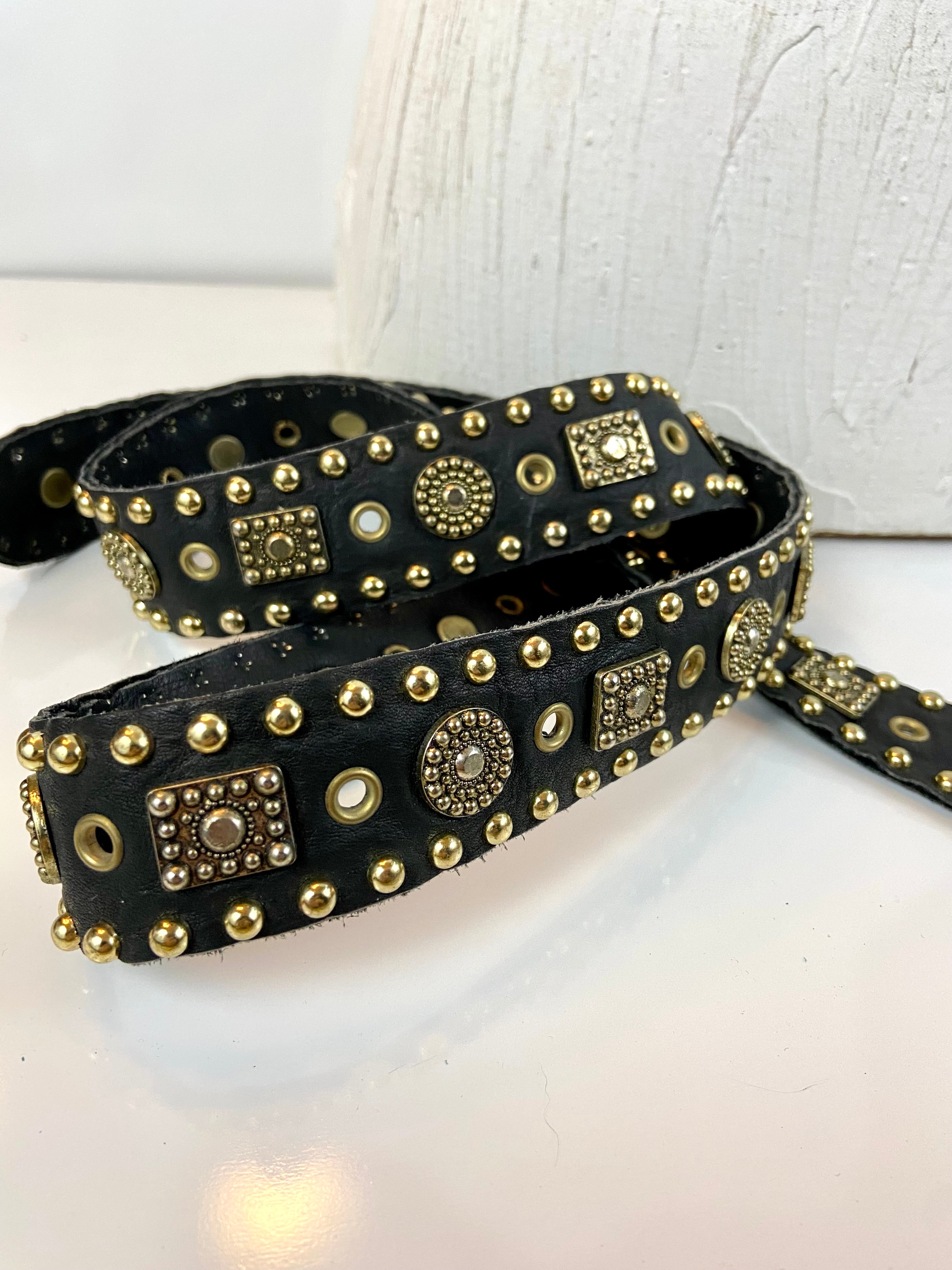 Black leather belt