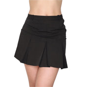 90s Italian Pleated Black Mini Skirt (S)