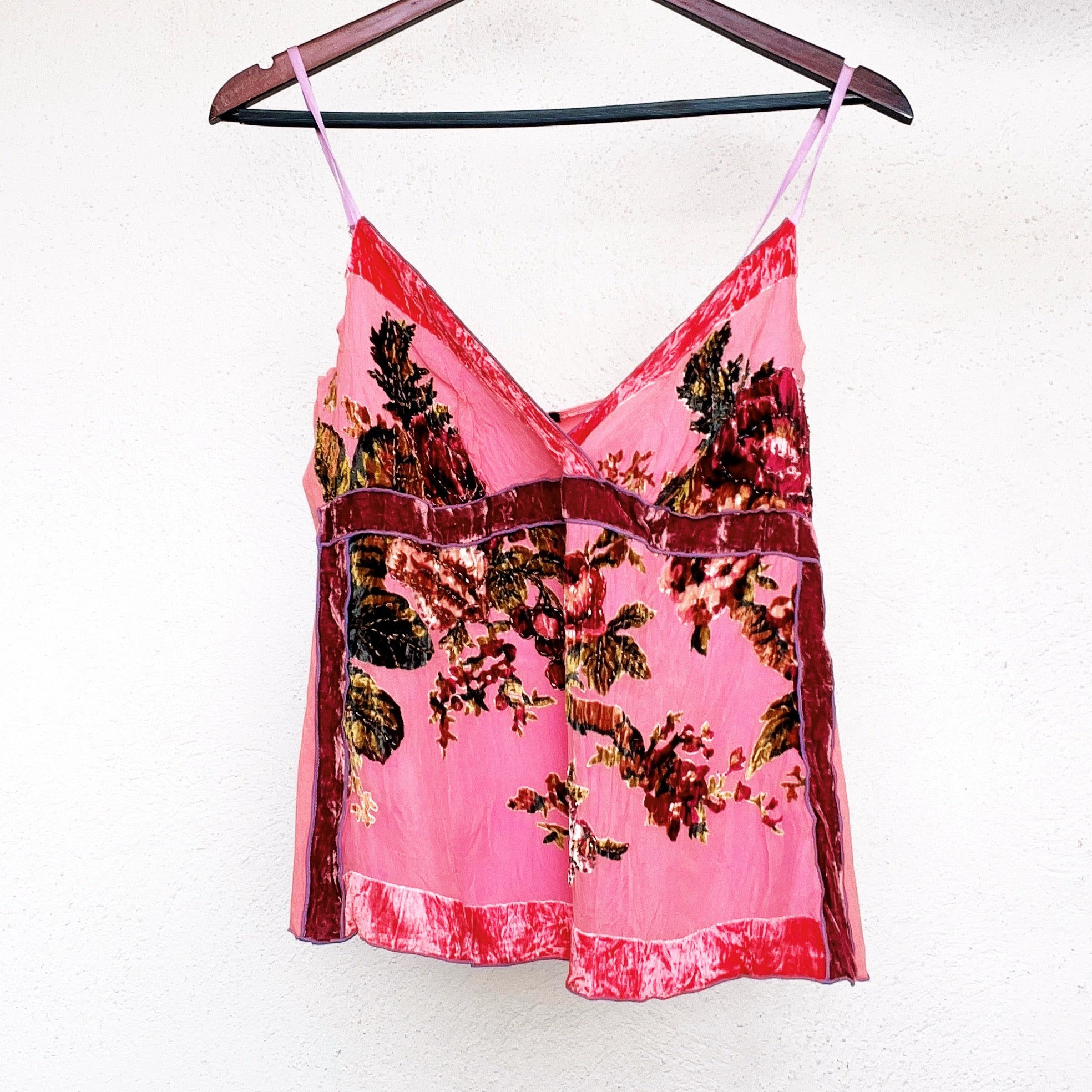 Coral Pink Floral Tank - Medium
