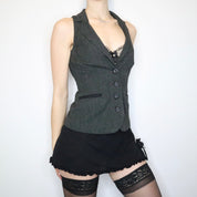 Y2K Dark Gray Waistcoat Vest (S)