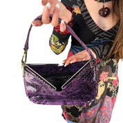 90s Italian Leather Purple Python Bag