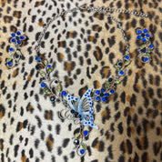 Blue Butterfly Necklace Set