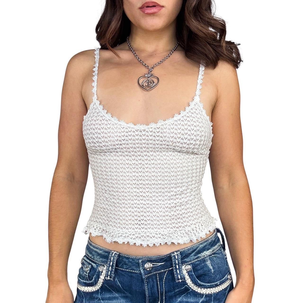 90s Bebe Eyelet Lace Cami (XS)