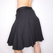 Y2K Italian Pleated Black Skirt (S)