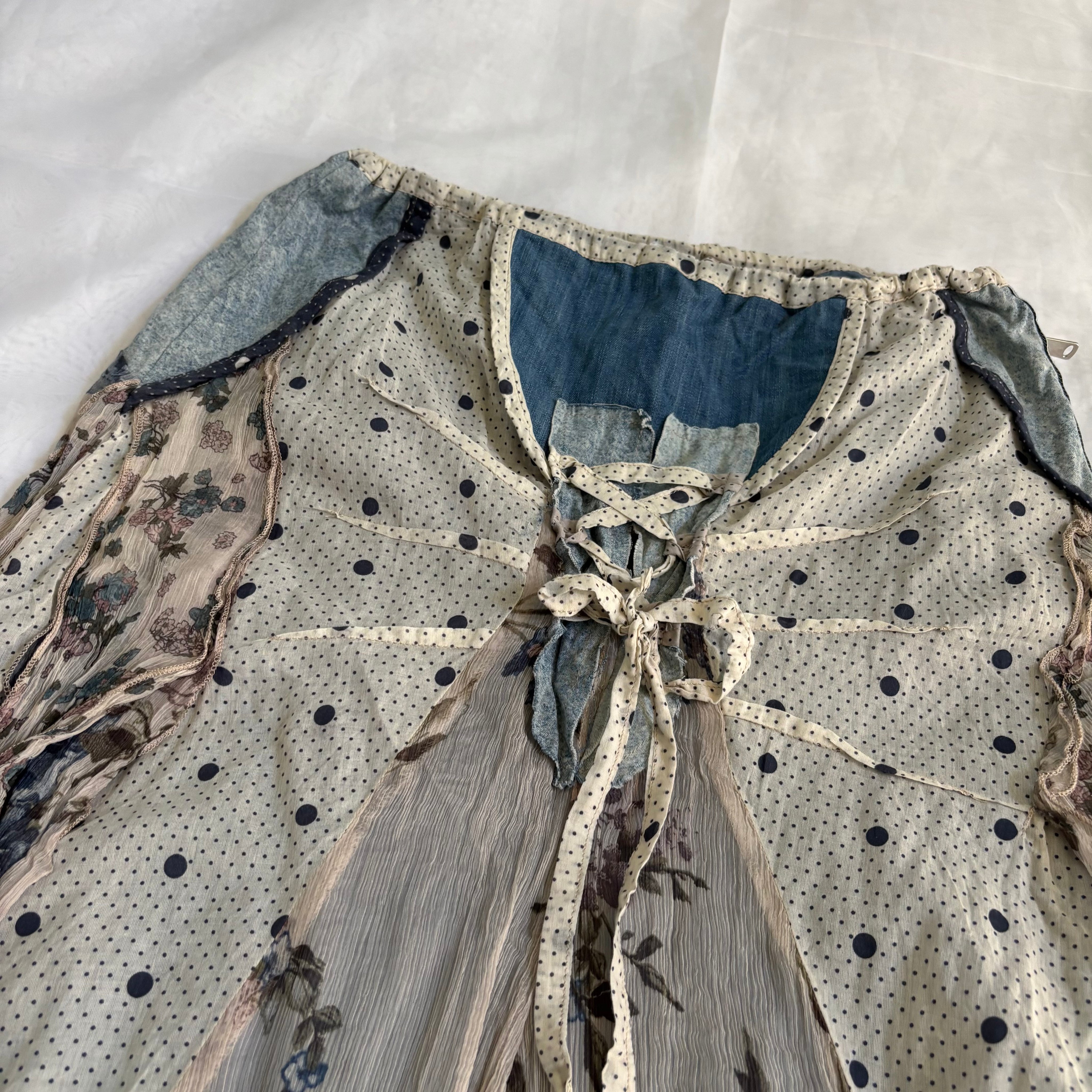 Italian Cotton & Silk Floral Skirt (M)