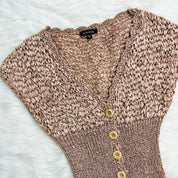 Bebe 2000s Taupe Knit Cardigan (M)