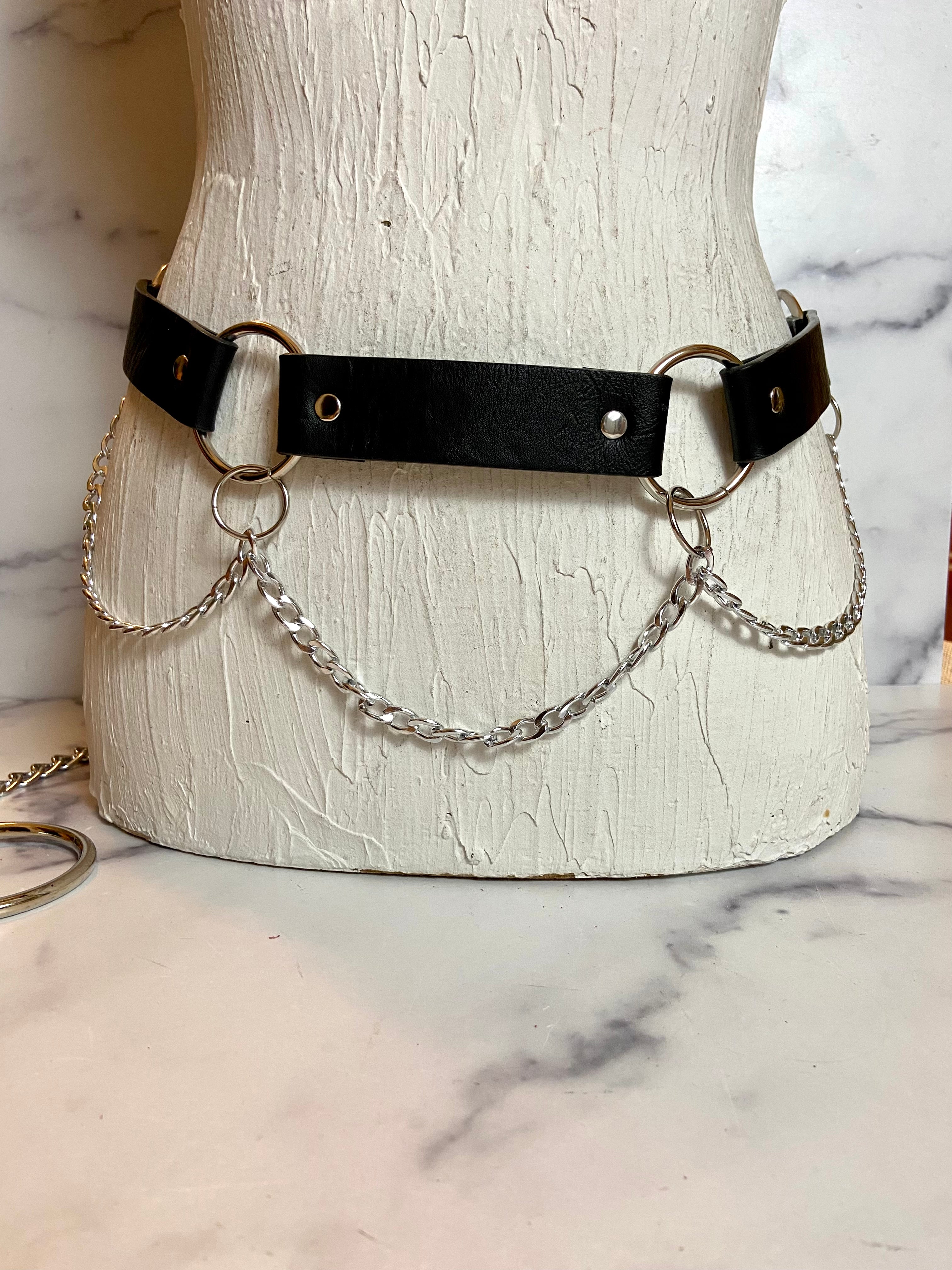 Black & metal funny belt