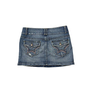 STAR DENIM MINI SKIRT (S)