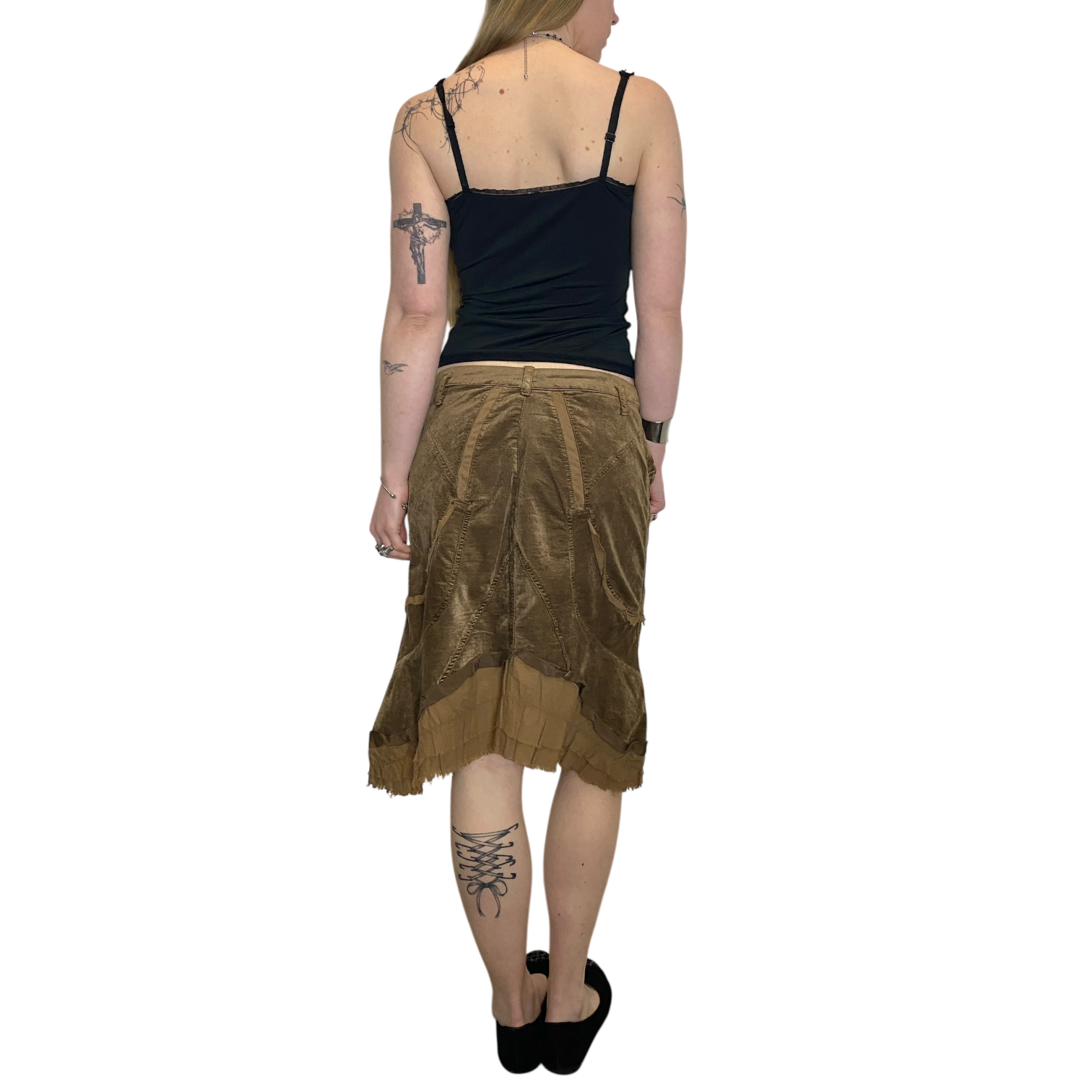 Vintage Parisian Style Back Midi Skirt (M)
