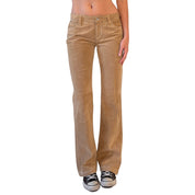 Y2K Suede Leather Pants (XS)