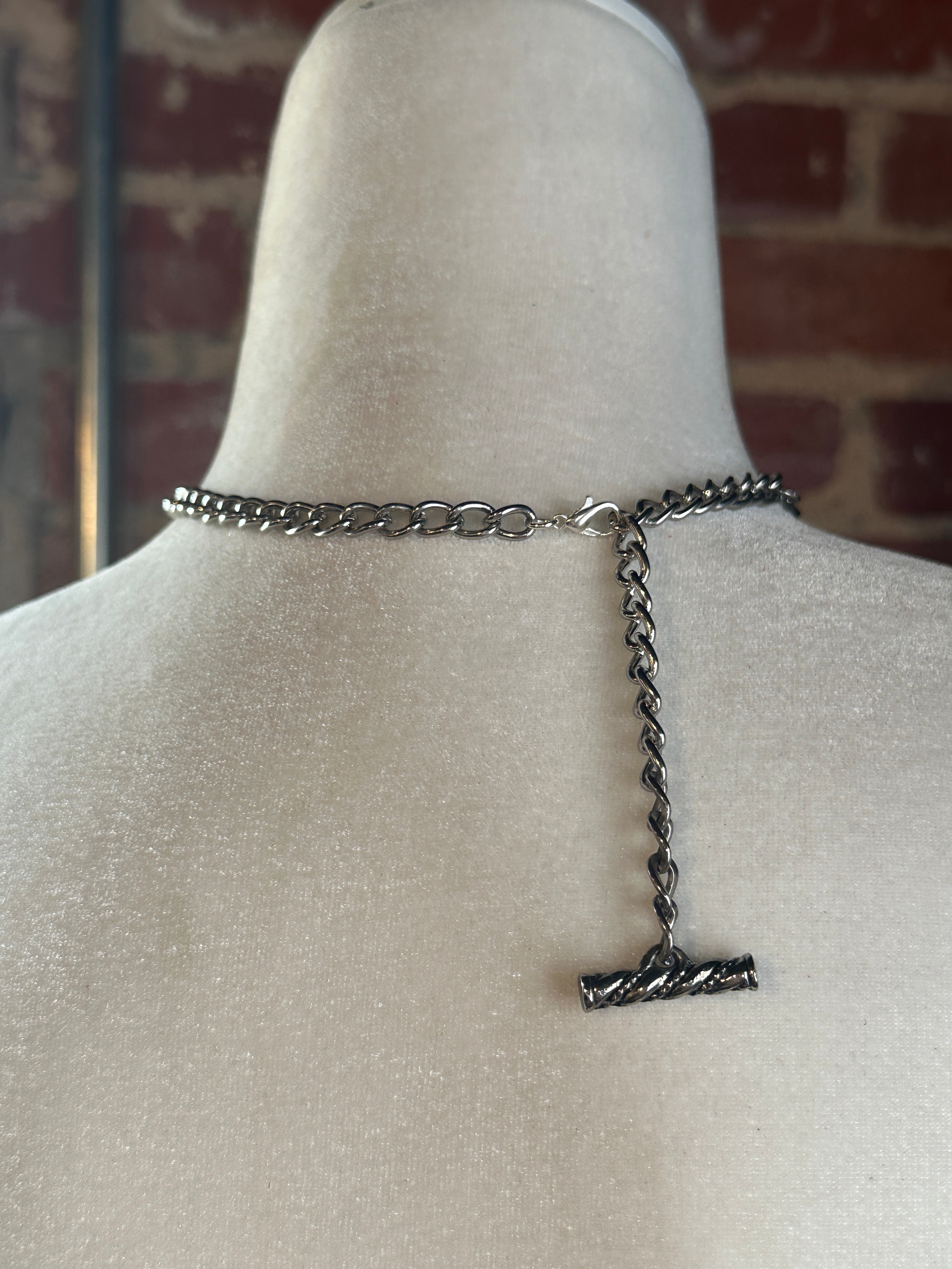Silver and Gold Clock Choker