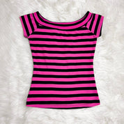 Y2K Slinky Striped Baby Tee (S)