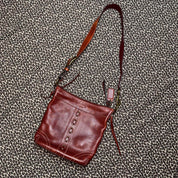 Coach Mahogany Leather Lacing Detail Satchel Bag