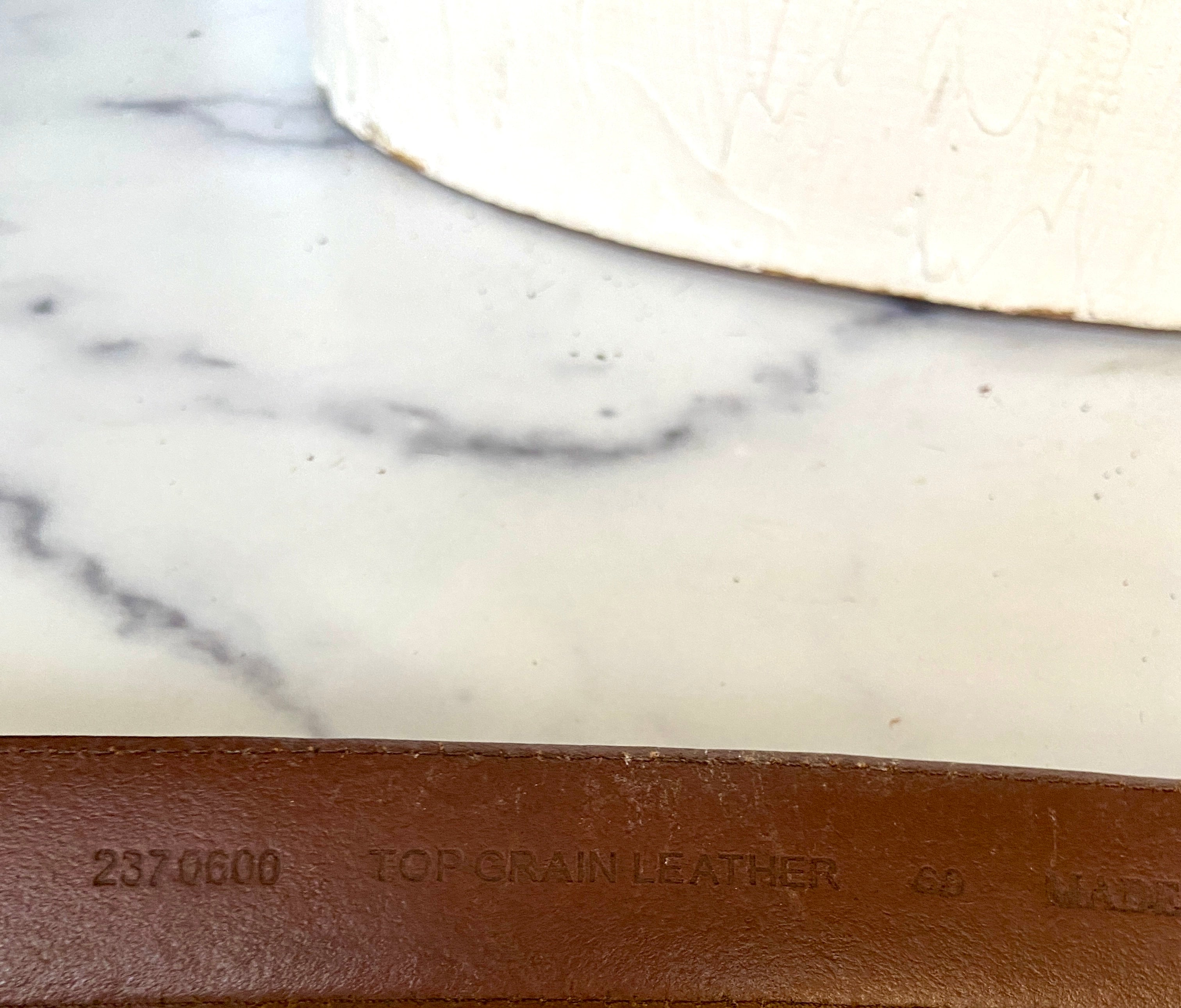 Double layered leather belt