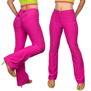 Upcycled Pink Butterfly Flares (M)