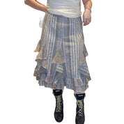 Vintage Milkmaid Ruffle Midi Skirt (M/L)