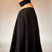 90s Asymmetrical Pinstripe Skirt (M)