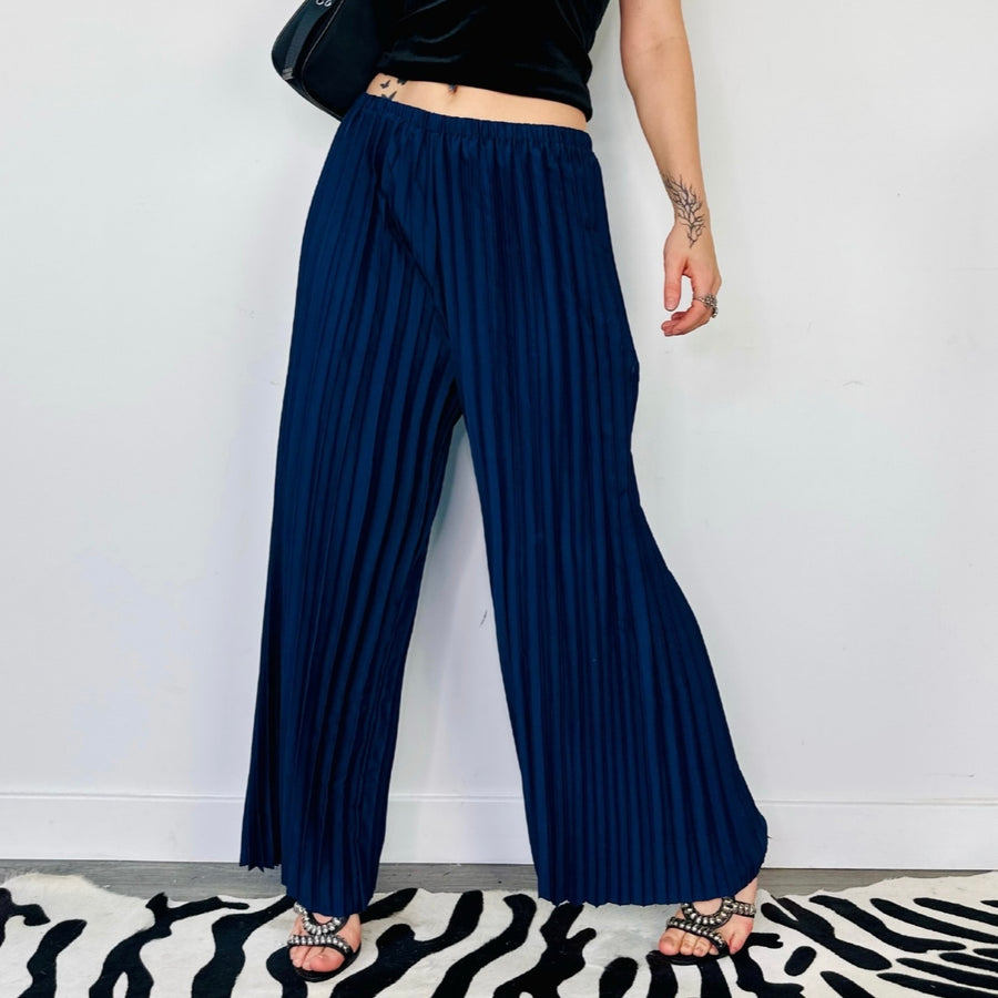 Issey Miyake Style Pleated Wide Leg Trousers (L)