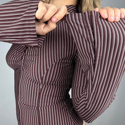 Express Hook + Eye Pinstripe Blouse (S)