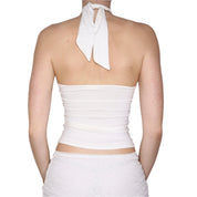 Y2K French Graphic Halter Top (S)