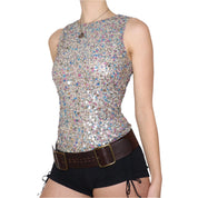 Y2K NICOLE MILLER Mermaid Sequin Top (S/M)