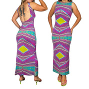 Trippy Abstract Maxi Dress (S)