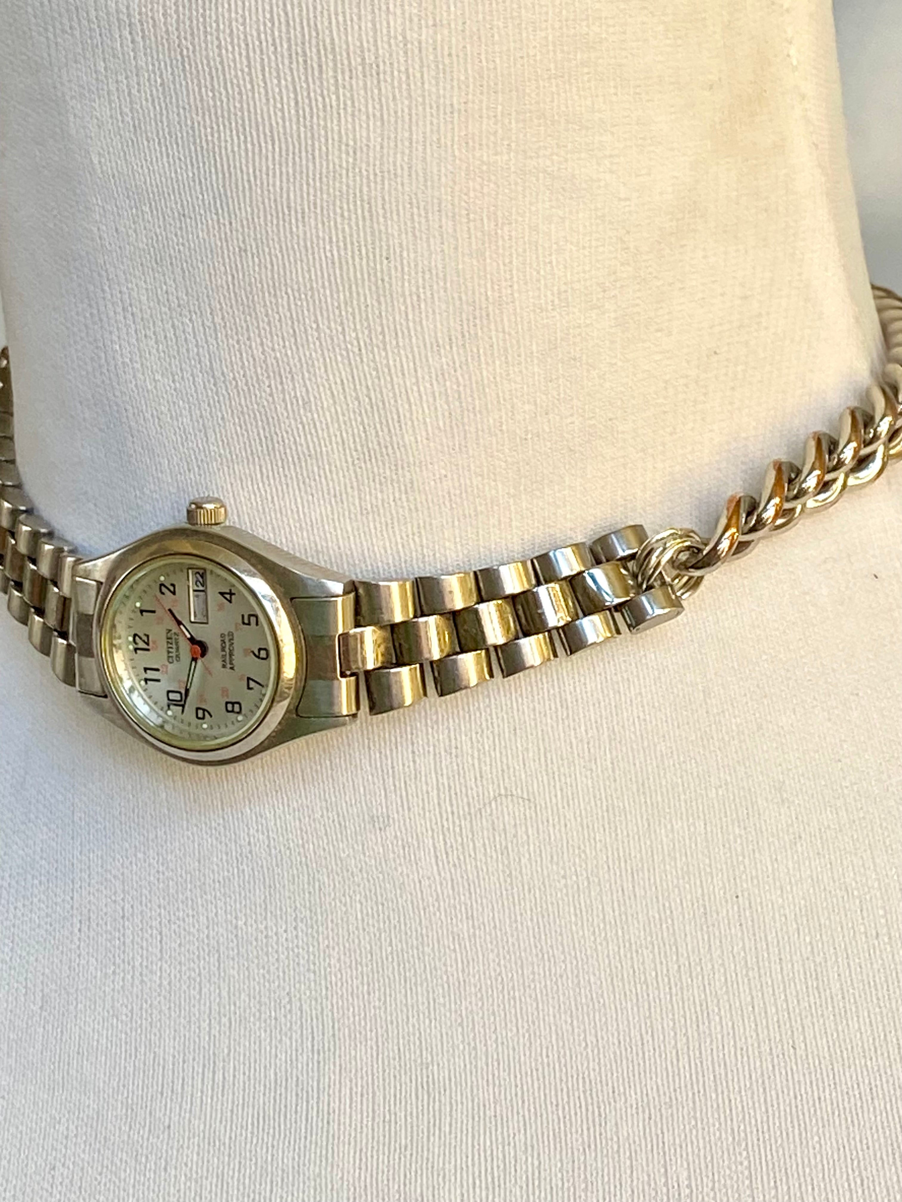 Silver watch choker