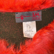 Vintage French Designer Fur Trim Top (M)