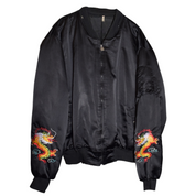 80s Okinawa Japan "Far East Tour" Embroidered Silk Bomber Jacket
