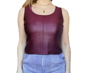 1990s Chanel Burgundy Silk Blouse (M)